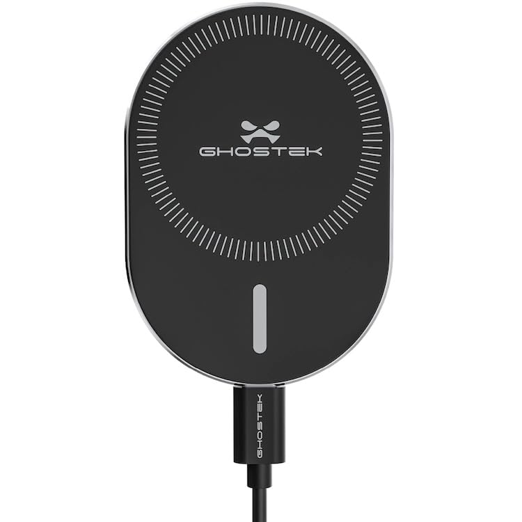 Ghostek NRGmount 2 Magnetic Car Mount with MagSafe for iPhone 16/15/14/13/12 Series, 15W Wireless Charging, Adjustable 360° Rotation, Air Vent & Dash Suction Mount (Black, Car MagSafe Mount) MagSafe Car Mount Black