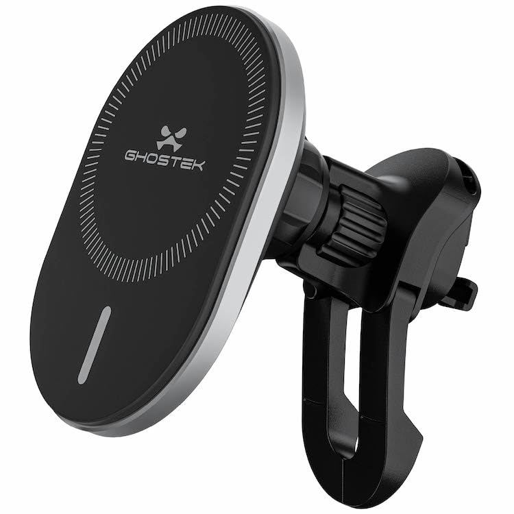 Ghostek NRGmount 2 Magnetic Car Mount with MagSafe for iPhone 16/15/14/13/12 Series, 15W Wireless Charging, Adjustable 360° Rotation, Air Vent & Dash Suction Mount (Black, Car MagSafe Mount) MagSafe Car Mount Black