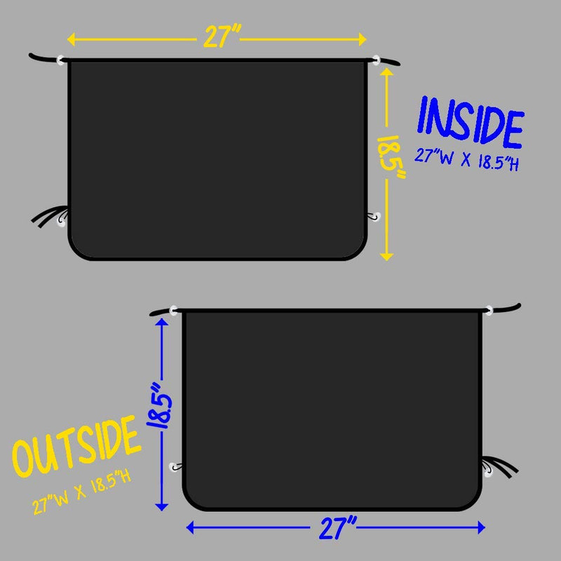 ggomaART Car Side Window Sun Shade - Universal Reversible Magnetic Curtain for Baby and Kids with Sun Protection Block Damage from Direct Bright Sunlight, and Heat - 1 Piece of Solid Black Solid Black Cloth