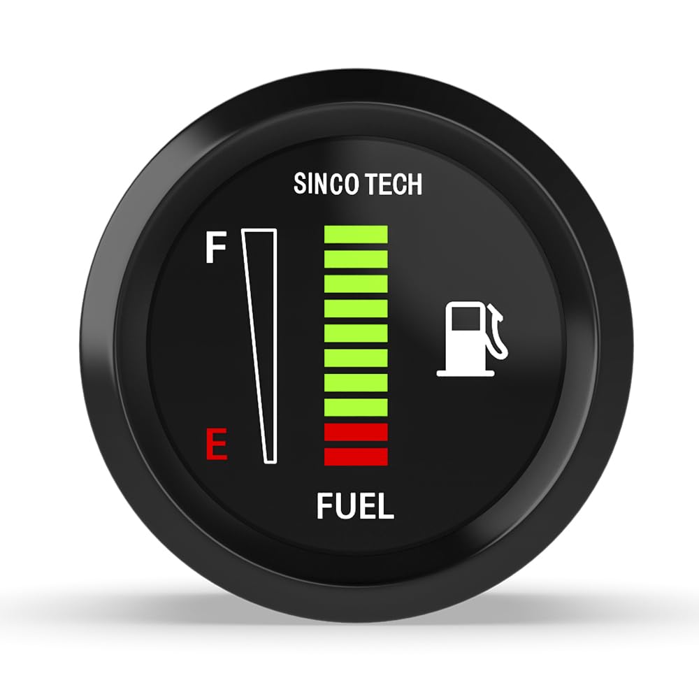 12V Universal 2" 52mm Fuel Level Gauge Auto Car Meter White LED Light (Fuel Gauge) Fuel Gauge