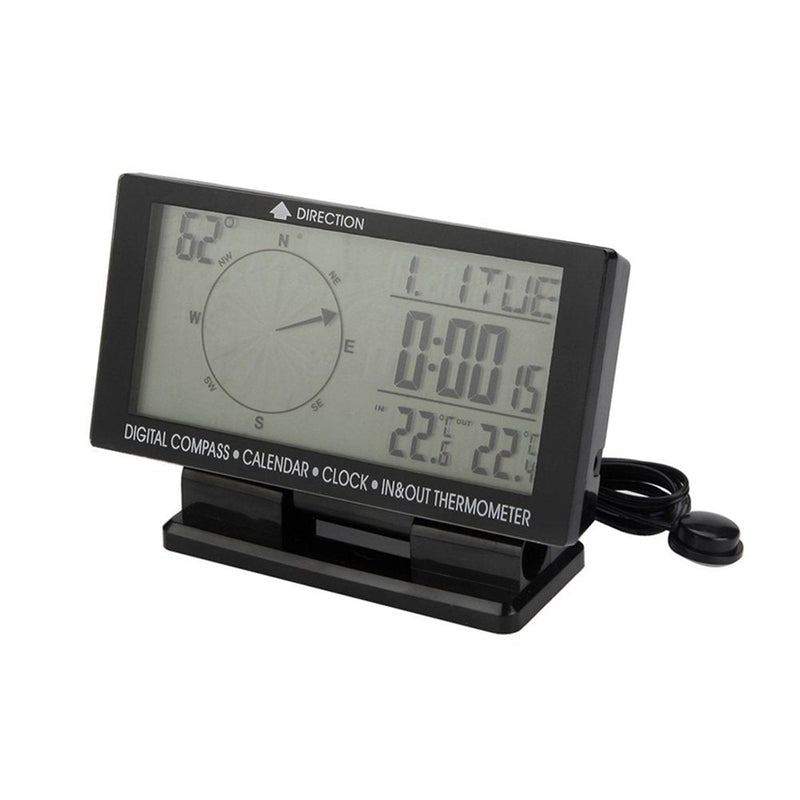 4.6" LCD Digital Display Screen Car Compass,Calendar,Clock,in & Out Thermometer with Blue Backlight for Car