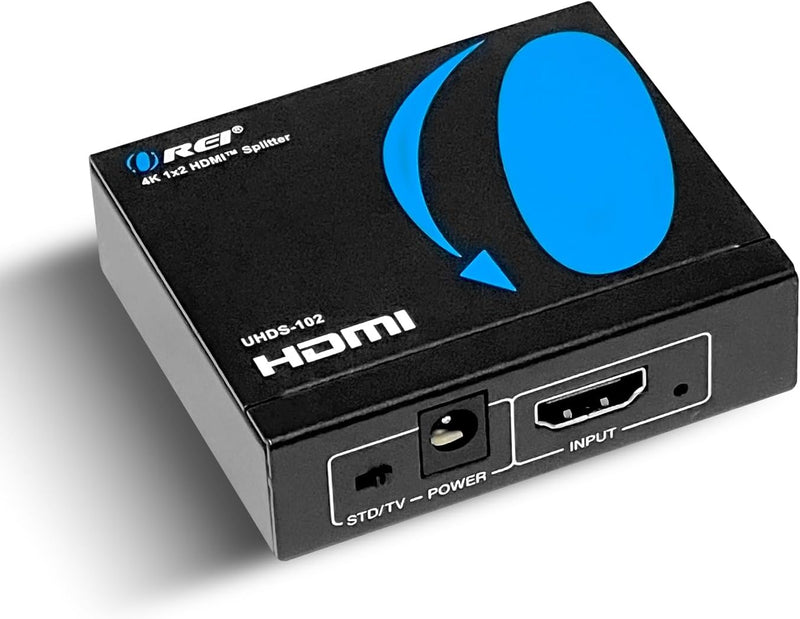 OREI UltraHD 4K @ 60 Hz 1 X 2 HDMI Splitter 1 in 2 Out 2 Port 2: 8-Bit - HDMI 2.0, HDCP 2.0, 18 Gbps, EDID, Duplicate / Mirror 4K Screens - UHDS-102 1x2