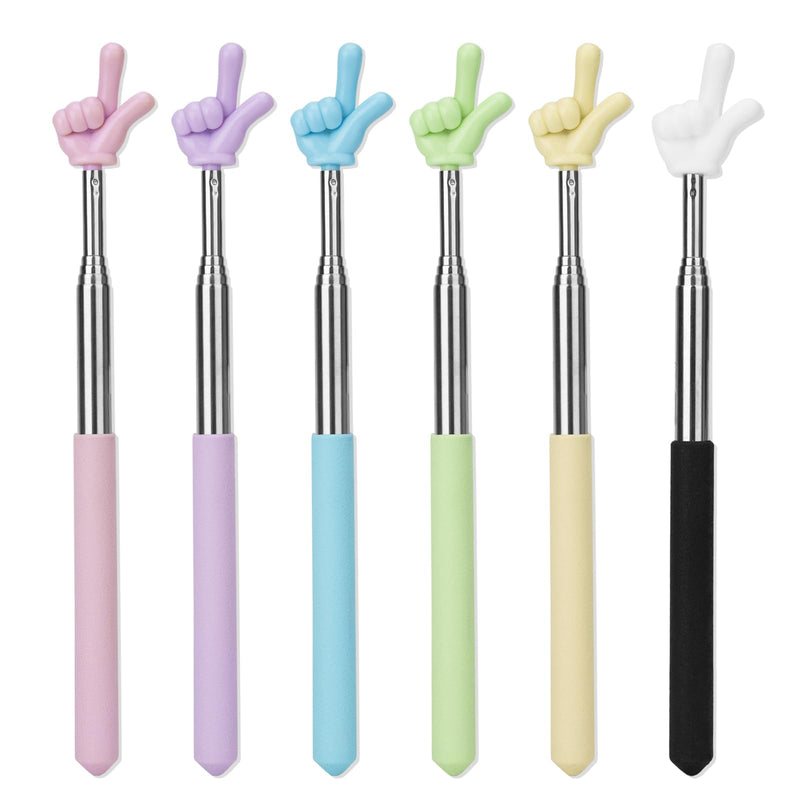Retractable Teacher Pointer for Classroom Kids Reading, Dumero Extendable Finger Pointer Stick, School Collapsible Telescoping Long Hand Pointing Stick, Classroom Must Have Supplies Essentials, 6 Pack