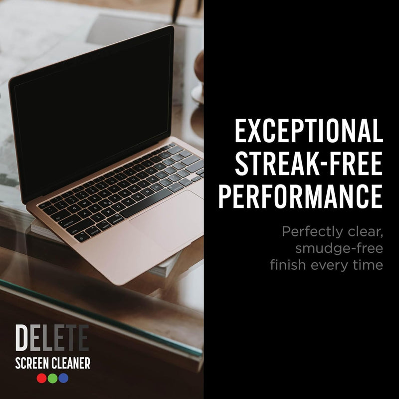 Delete Screen Cleaner Bundle -2oz & 16oz Spray Bottle Bundle | Premium Streak-Free, Alcohol & Ammonia-Free Solution | Gentle & Odorless | Clean and Protect Your Screens
