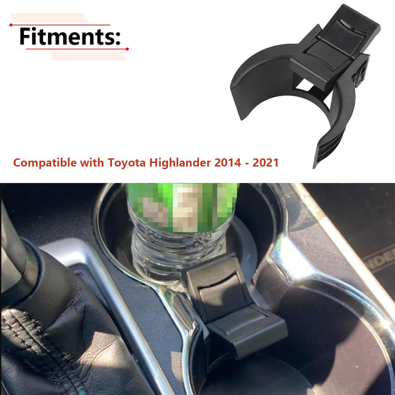 RLB-HILON Cup Holder Insert Divider Compatible with Toyota Highlander 2014 2015 2016 2017 2018 2019 Year Style A