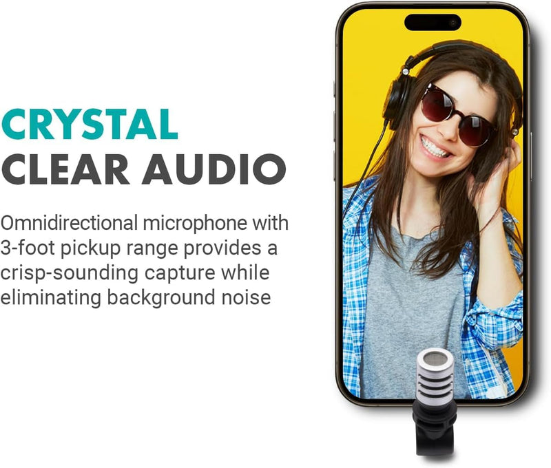 Movo External USB-C Microphone for iPhone 15 - Mic for iPhone 15, USB-C Devices - Portable Condenser Shotgun Mic for Video Recording, Voiceover, Interview, Travel, Vlogging, YouTube (Latest Version)