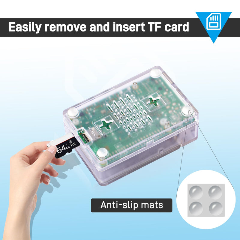 GeeekPi ABS Case with Armor Lite V5 Active Cooler for Raspberry Pi 5, Pi 5 Case with Aluminum Heatsink & Cooling Fan for Raspberry Pi 5 (Clear) Clear