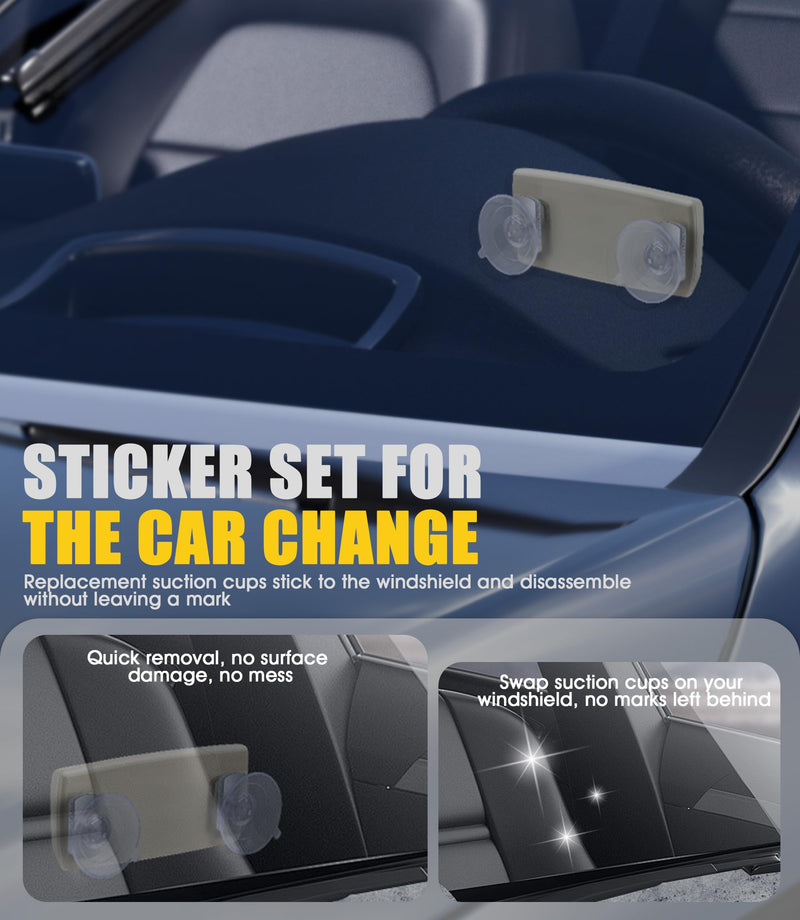 (2 Sets) Orzero Windshield Holder for EZ Pass - Ultra Strong Suction Mount, Works with Changing Placement Flexibly
