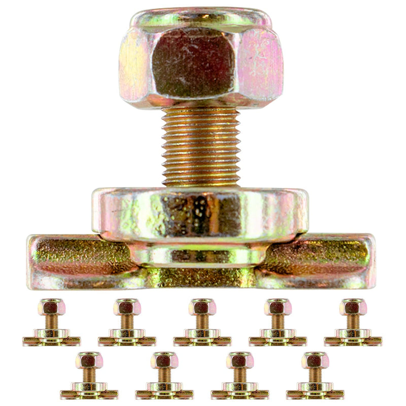 US Cargo Control L Track Threaded Bolt Double Stud Fitting, (10 Pack) 5,500 Pounds Break Strength, Use with L Track Rails in Your Truck Or Trailer to Create Heavy-Duty Bolt Down Anchor Points 10 units