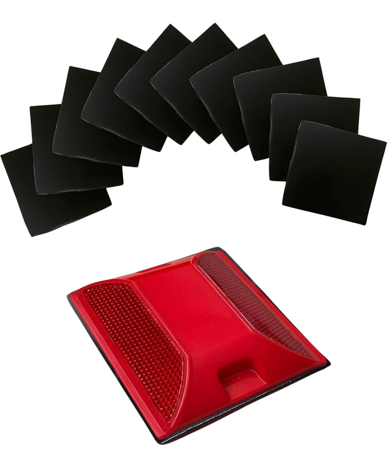 Adhesive Sticky Pads For Road Reflectors | Pack of 10 | 4 by 4 inch Butyl Pads | Sticks to Street, Pavement and Asphalt | Industrial Grade Glue for Reflector Markers (Reflectors Sold Separately)