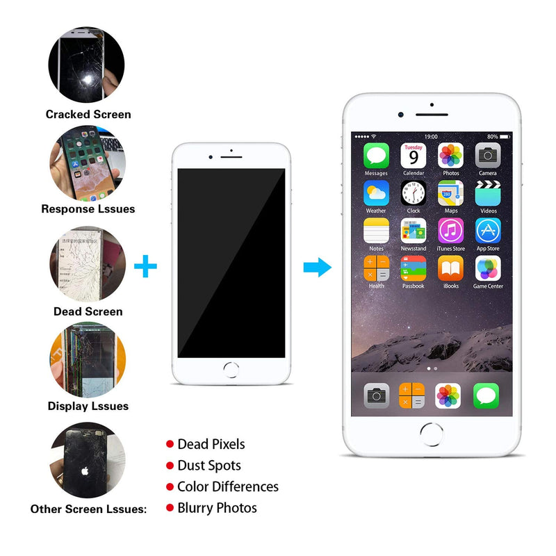 for iPhone 8/ SE 2020 2nd Generation Screen Replacement White 4.7 inch LCD Display Digitizer Screen with Waterproof Seal + Repair Tools + Screen Protector