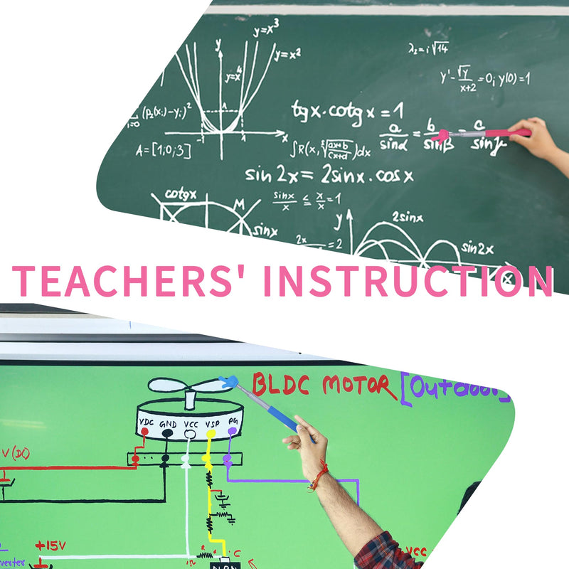 8 Pcs Telescopic Teacher Pointer Stick, Retractable Finger Hand Pointer for Classroom, Extendable Pointing Stick for School Presentations & Interactive Learning (8 Colors) 8 Pcs Multi-color