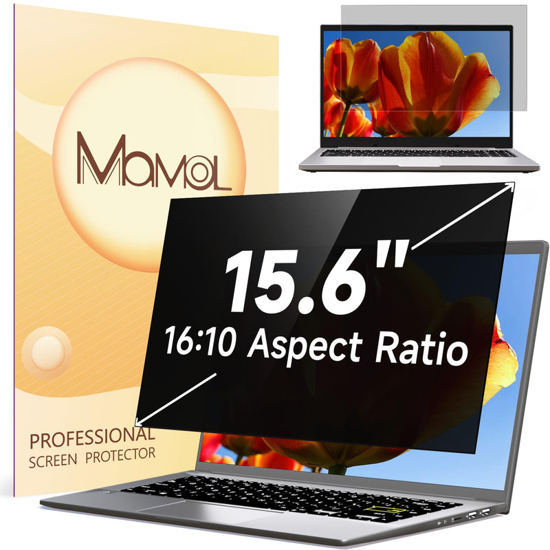 Laptop Privacy Screen 15.6 Inch Compatible with HP/ Dell/ Acer/ Samsung/Asus/ Lenovo/Toshiba, Removable 16:10 Aspect Privacy Filter Screen Protector for 15.6 Inch Laptop, Anti Glare Blue Light Laptop 15'' Privacy Screen (16:10)
