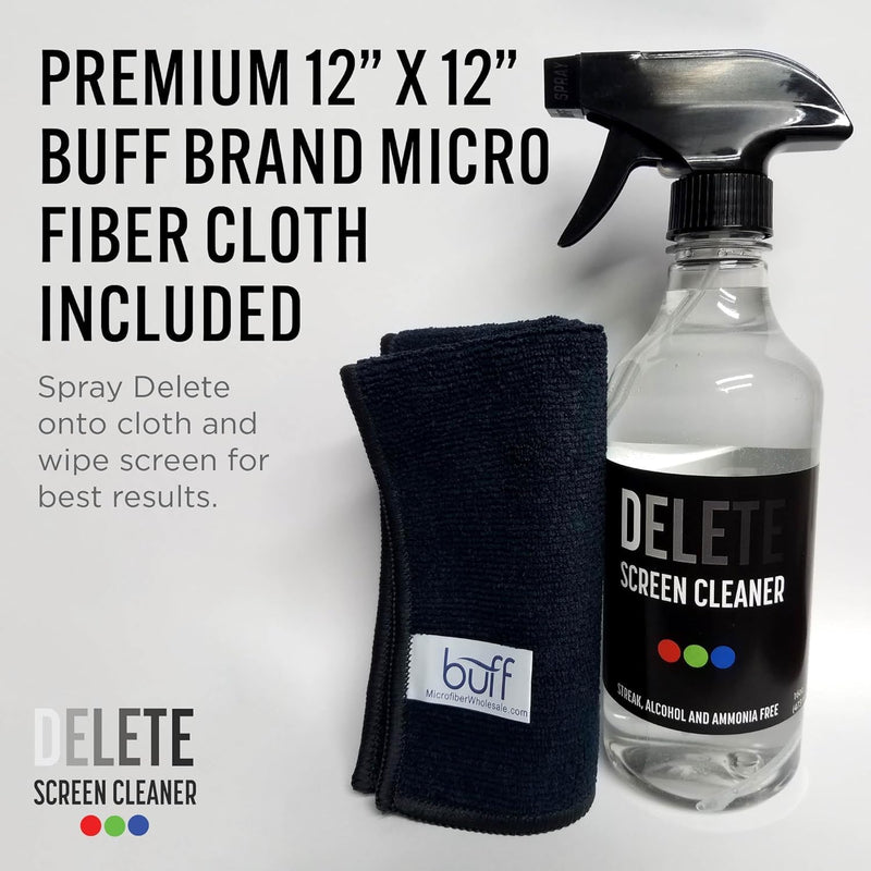 Delete Screen Cleaner Bundle -2oz & 16oz Spray Bottle Bundle | Premium Streak-Free, Alcohol & Ammonia-Free Solution | Gentle & Odorless | Clean and Protect Your Screens