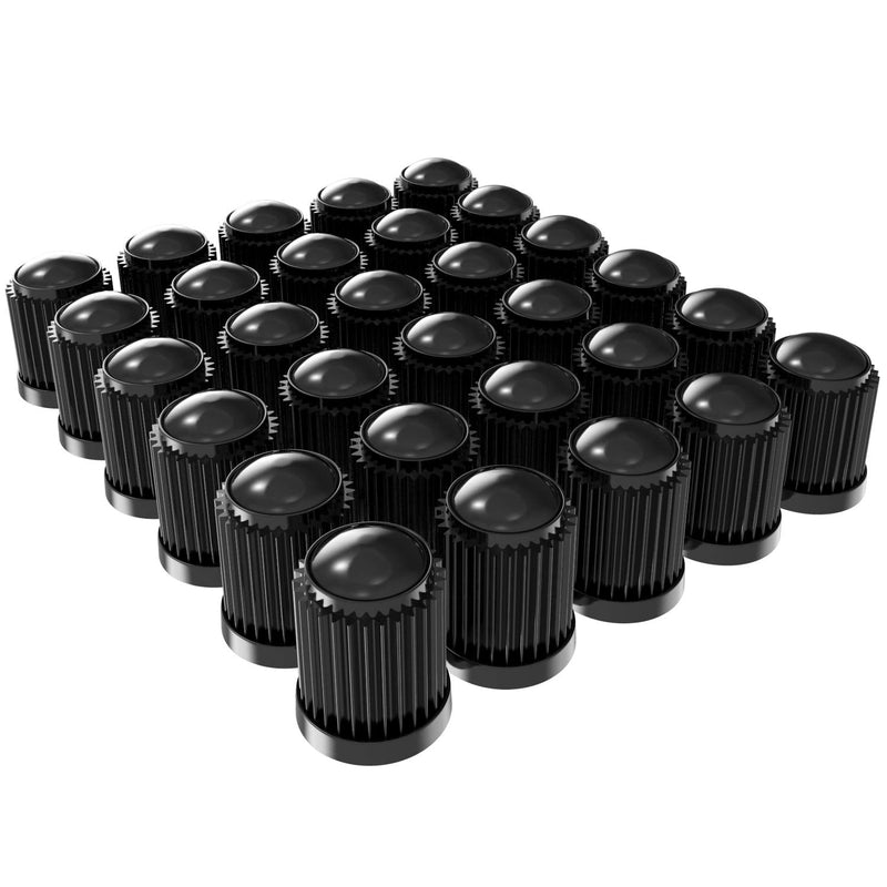 (30 Pack) Tire Stem Valve Caps, with O Rubber Ring, Universal Stem Covers for Cars, SUVs, Bike and Bicycle, Trucks, Motorcycles, Airtight Seal Heavy Duty (Black (30 Pack)) Black (30 Pack)