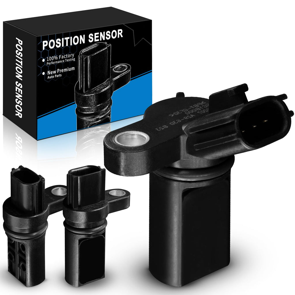 Camshaft Position Sensor 23731AL61A 237316J90B Crankshaft Position Sensor 23731AL60A Fits for:-Nissan 350Z Altima Maxima Murano Quest for:-Infiniti FX35 G35 I35 M35 3.5L 2002-2008 3PCS OEM Size 1x Crankshaft Sensor + 2x Camshaft Sensor