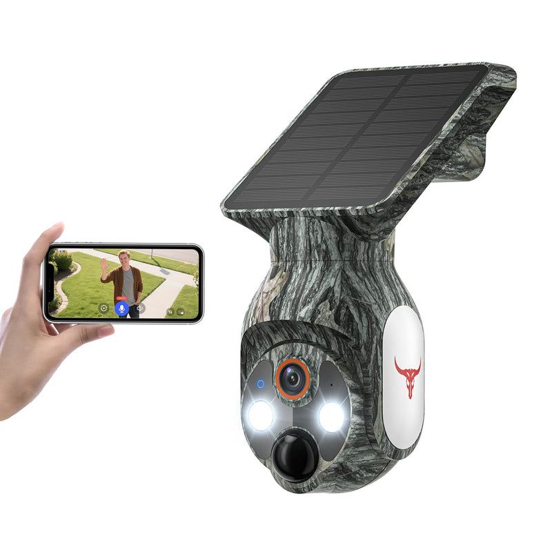 1080P Solar Security Cameras Wireless Outdoor, 360° View Pan/Tilt 2.4Ghz WiFi Outside with Color Night Vision, Easy to Install, Real-Time Alerts, Cloud Storage, 2-Way Audio (Wi-Fi)
