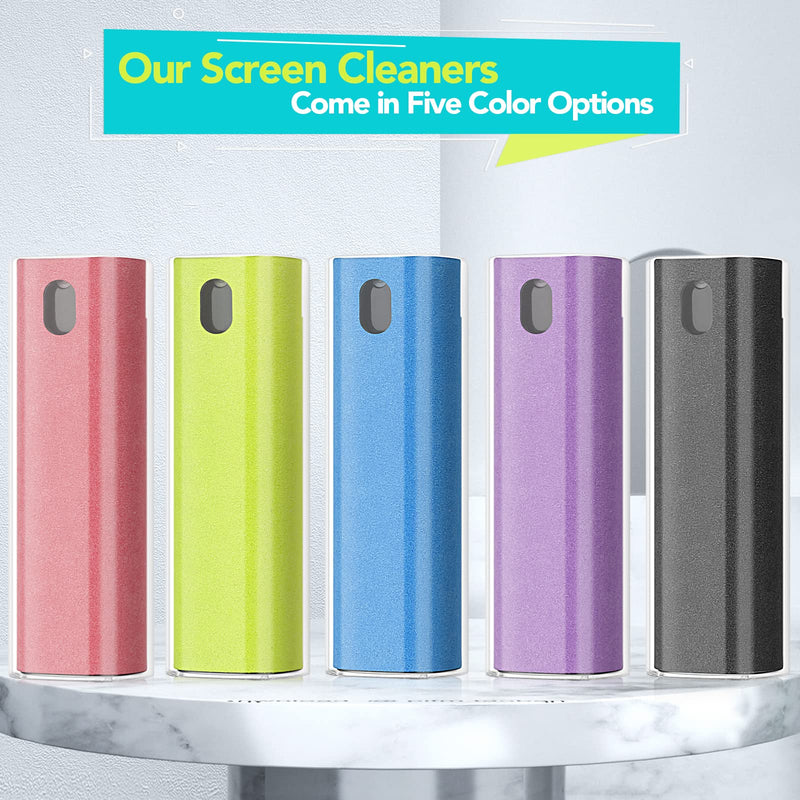 2 Pcs Fingerprint Proof Screen Cleaner, 3 in 1Touchscreen Mist Cleaner Spray Wipe Cleaner Screen Cleaner Soft Fiber Flannel,Safe for All Phones Glasses Tablet Laptop TV Watch Screens (Black) black