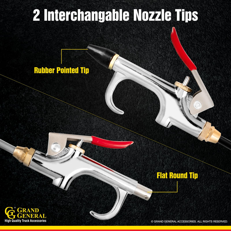 GG Grand General 99511 Heavy Duty Truck Air Seat Blow Gun Kit with 8 Feet Coil for Fast Cleaning of Truck Cab