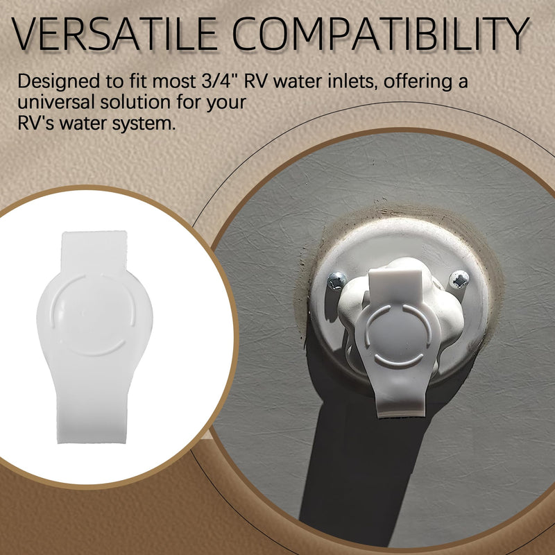(3-Pack, White 3/4" Water Inlet Plug with Strap A0170SVP, RV Waters Inlets Replacement, Camper Waters Connection Inlet Plug with Strap, RV City Water Fill Inlets Replacement