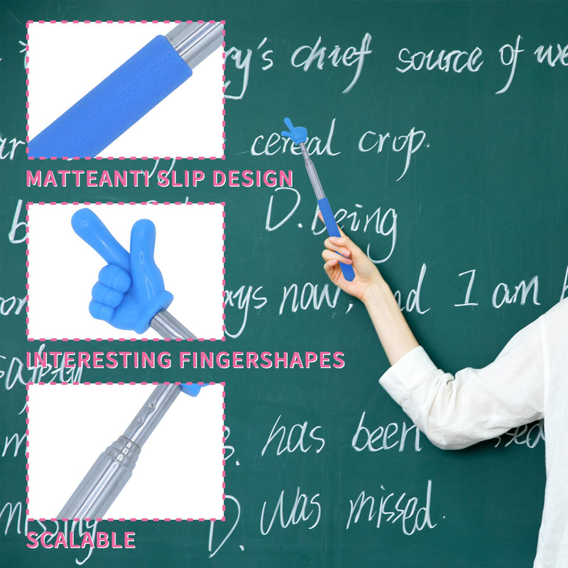 8 Pcs Telescopic Teacher Pointer Stick, Retractable Finger Hand Pointer for Classroom, Extendable Pointing Stick for School Presentations & Interactive Learning (8 Colors) 8 Pcs Multi-color