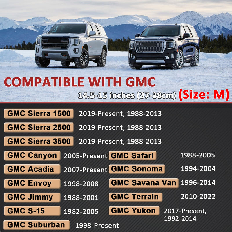 GIANT PANDA Steering Wheel Cover for GMC Sierra Acadia Terrain Yukon(3D Honeycomb-Red-Standard Size) Standard size (14.5''-15'') 3D Honeycomb-Red