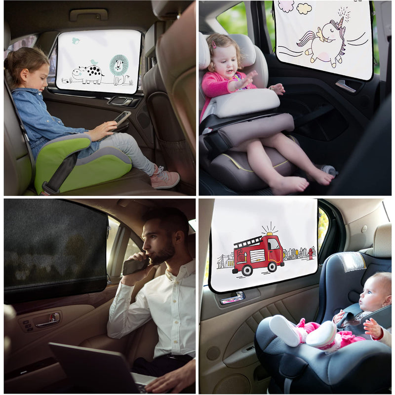 ggomaART Car Side Window Sun Shade - Universal Reversible Magnetic Curtain for Baby and Kids with Sun Protection Block Damage from Direct Bright Sunlight, and Heat - 1 Piece of Solid Black Solid Black Cloth