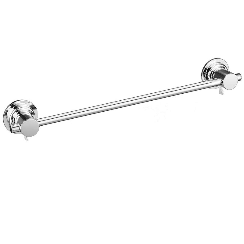 JiePai 24 inch Vacuum Suction Cup Towel Bar,Removeable Shower Mat Rod Shower Door Adhesive Towel Bar Suction Towel Rack (Chrome) Chrome 24inch