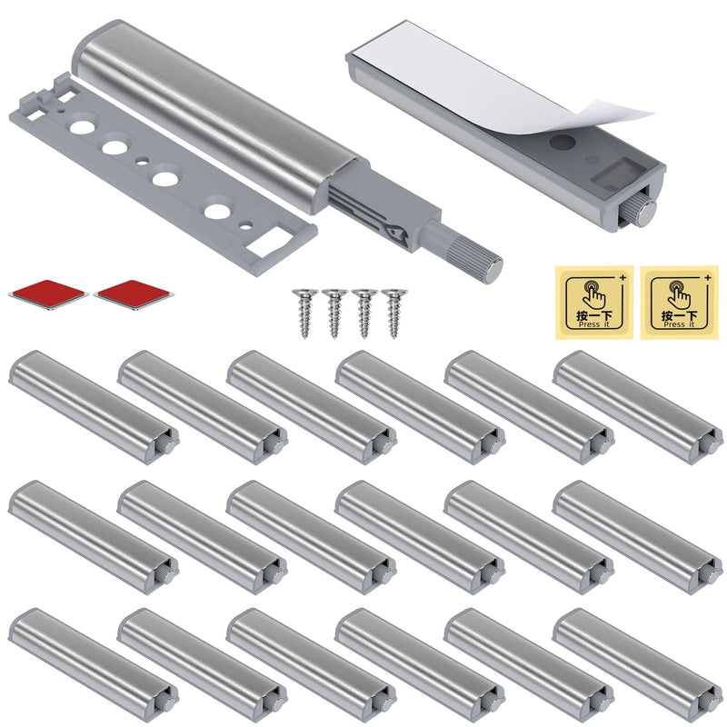 Jiayi Cabinet Latch Magnetic Push Catch 20 Pack Push to Open Cabinet Hardware Spring Release Push Touch Latch Heavy Duty Kitchen Door Push Release Latch for Drawer Closure Push Catch Press Out Latch