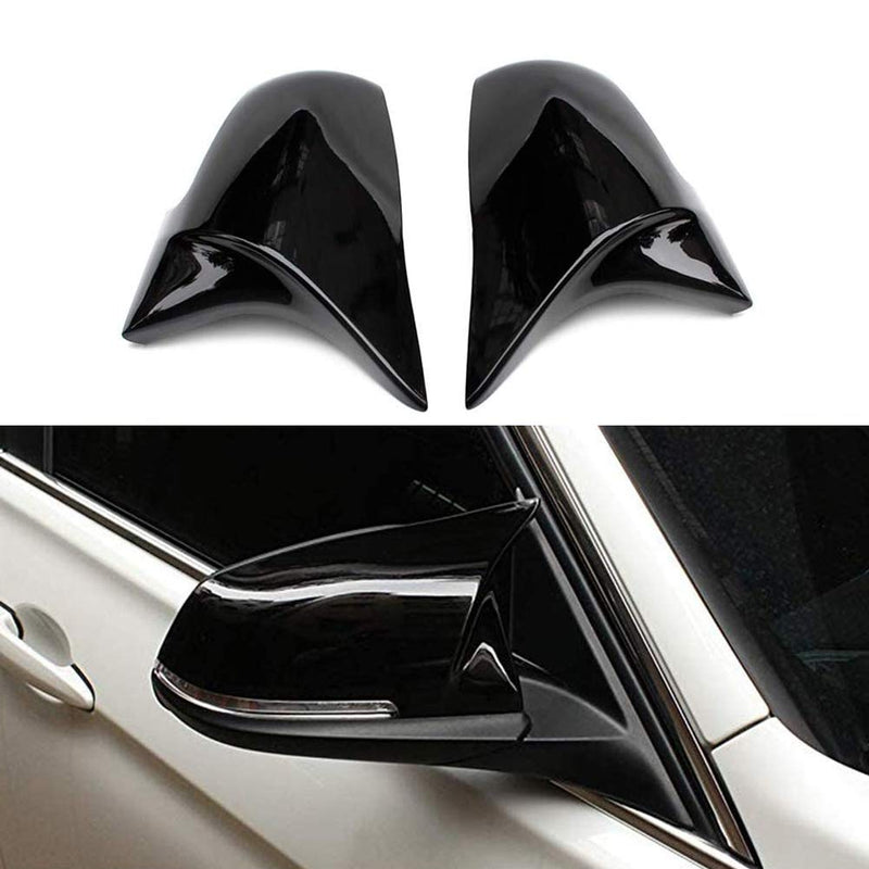 Door Rearview Mirror Cover Cap Replacement for BMW F20 F22 F23 F30 F31 F32 F33 F36 F87 M2 X1 E84 (Glossy Black) Glossy Black