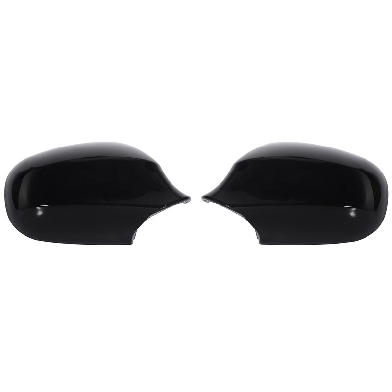 X AUTOHAUX Pair Car Exterior Rear View Mirror Housing Door Wing Mirror Covering Cap for BMW 323i 328i 335d 335i Black For E90 2009-2011