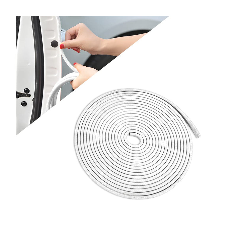 Car Door Edge Guards, 32Ft Universal Rubber Seal Protector U Shape Edge Trim Car Door Edge Protection for Most Car, Aluminum Boat Edge Guards White