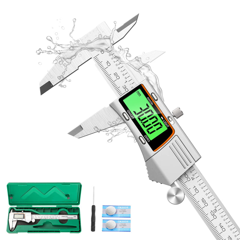 Digital Caliper 12 inch 300mm Micrometer Caliper All Stainless Steel Electronic Diameter Measuring Tool with Large LCD Screen for Household/Jewelers/DIY
