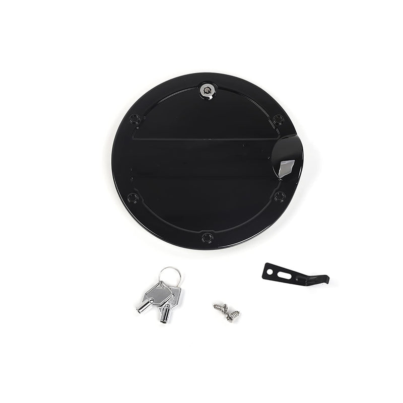 Linskip Fuel Tank Cap Cover with Lock Replacement for Ford F150 & f150 Raptor 2015 2016 2017 2018 2019 2020, Sporty Style Gas Door Cover for 2015-2020 F150 Exterior Accessories(Lock, Black) Black A with lock
