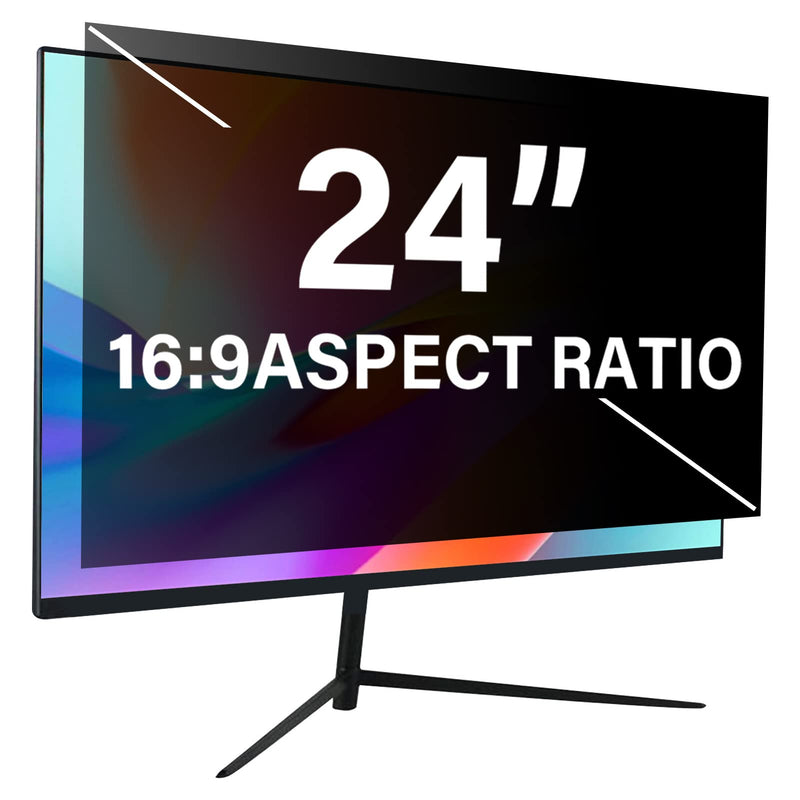 Computer Privacy Screen 24 inch, Removable 16:9 Aspect Ratio Widescreen Laptop Monitor,Eye Protection Anti Glare Blue Light Slide Mount Tabs Cover Screen Protector for Privacy Screen Filter 24 inch HH-TYFK24
