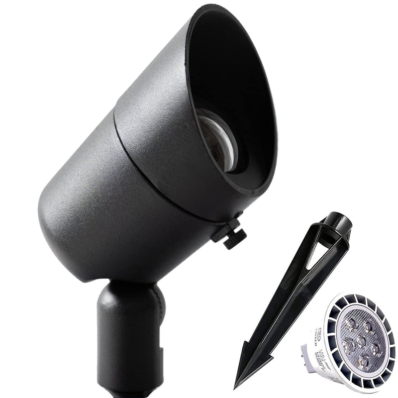 LED Spot Lights Outdoor 7W LED Landscape Light 115 - Solid Aluminum Metal Wall Light Security Lighting LED Yard Lights for Bright Long Lasting Home Garden Patio Pool Area Lighting with MR16 Bulb