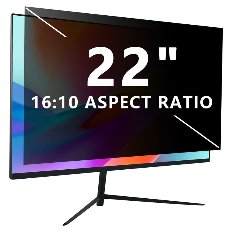 Computer Privacy Screen 22 inch, Removable 16:10 Aspect Ratio Widescreen Laptop Monitor,Eye Protection Anti Glare Blue Light Slide Mount Tabs Cover Screen Protector for Privacy Screen Filter 22 inch HH-TYFK22 1Pack Computer Privacy Screen