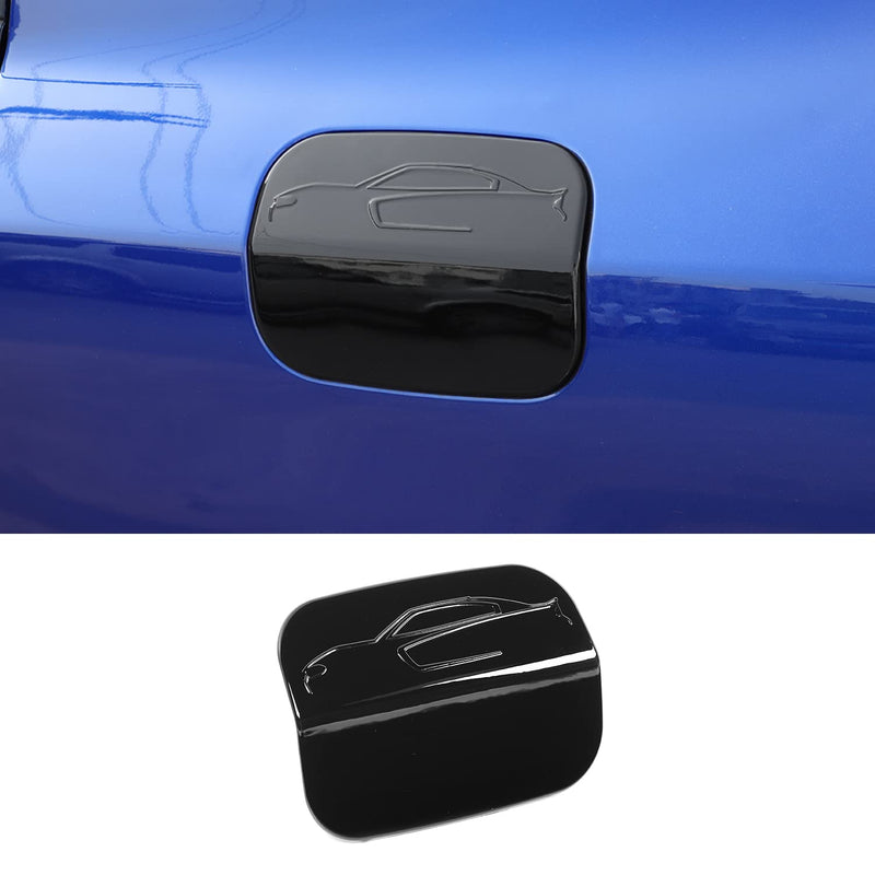 Gas Cap Cover for Charger Accessories, Fuel Filler Gas Tank Door Trim Cover Compatible with Dodge Charger 2011-2024, ABS Plastic (Black) Black