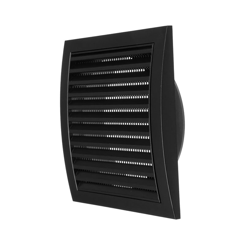 Repa Market 6 Inch Anthracite Dryer Vent Hood/Duct Cover for Walls or Ceiling/ABS Plastic Louvered Air Grille with Built-In Mesh Screen/Exhaust and Dryer Vent Covers for Indoor & Outdoor Use Anthracite w/Flange