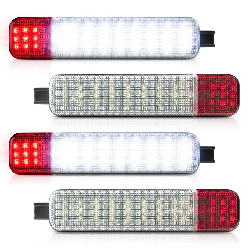 4PCS LED Interior Door Panel Lights Courtesy Light Compatible with 1995-1999 Chevy C/K Silverado Sierra Yukon Door Reflector Light Intended for Hummer H2 2003-2009 4PCS-white+red