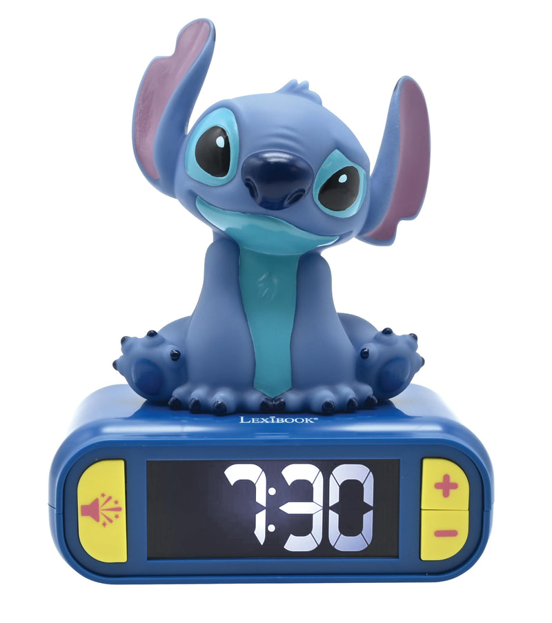 LEXiBOOK, Disney Stitch, Stitch Nightlight Alarm Clock, Sounds and Melodies, LCD Backlit Screen, Luminous, Snooze, Blue, RL800D Disney Stitch - Stitch