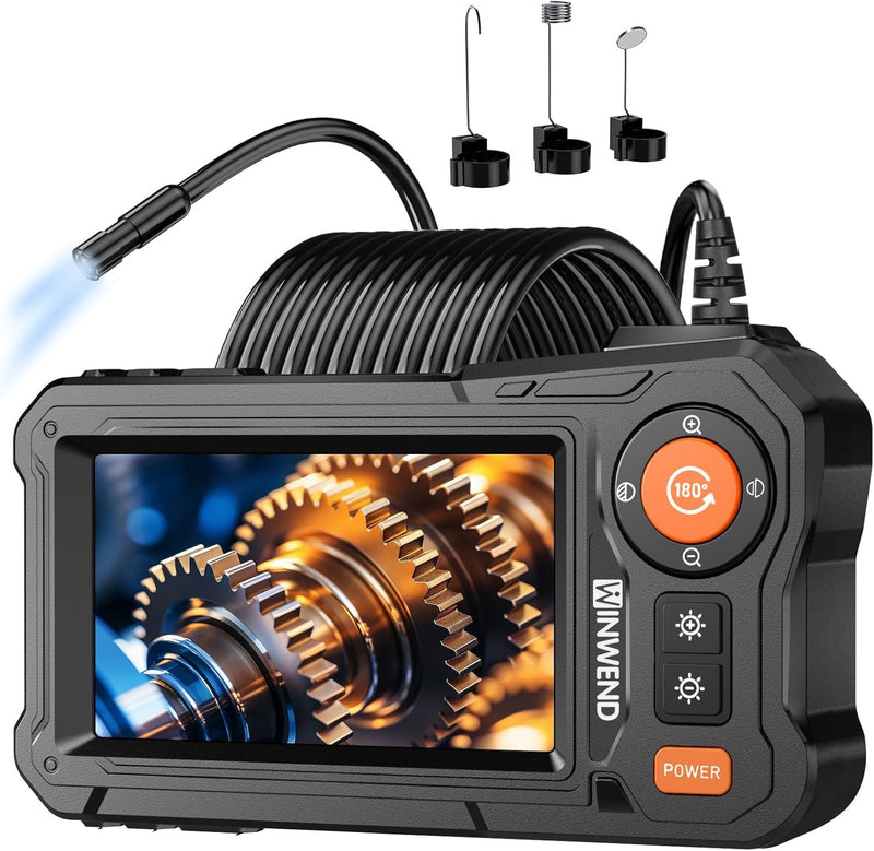 Endoscope Camera with Light - 4.3" LCD Screen Inspection Cameras,IP67 Waterproof Borescope with 8 Adjustable LED Lights,HD 1080P Endoscope Camera 16.5ft Semi-Rigid Cord,gifts for men tools and gadgets Grand 30-(2024 version)