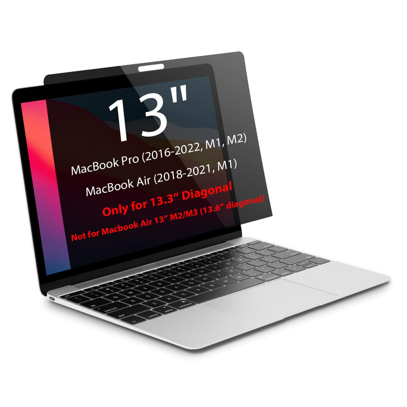 Magnetic Privacy Screen for MacBook Pro 13 inch (2016-2022, M1, M2) and MacBook Air 13 inch (2018-2021, M1), Removable Screen Protector, Blue Light Blocking, Anti Glare Protector and Privacy Filter Shield 13.3 inch