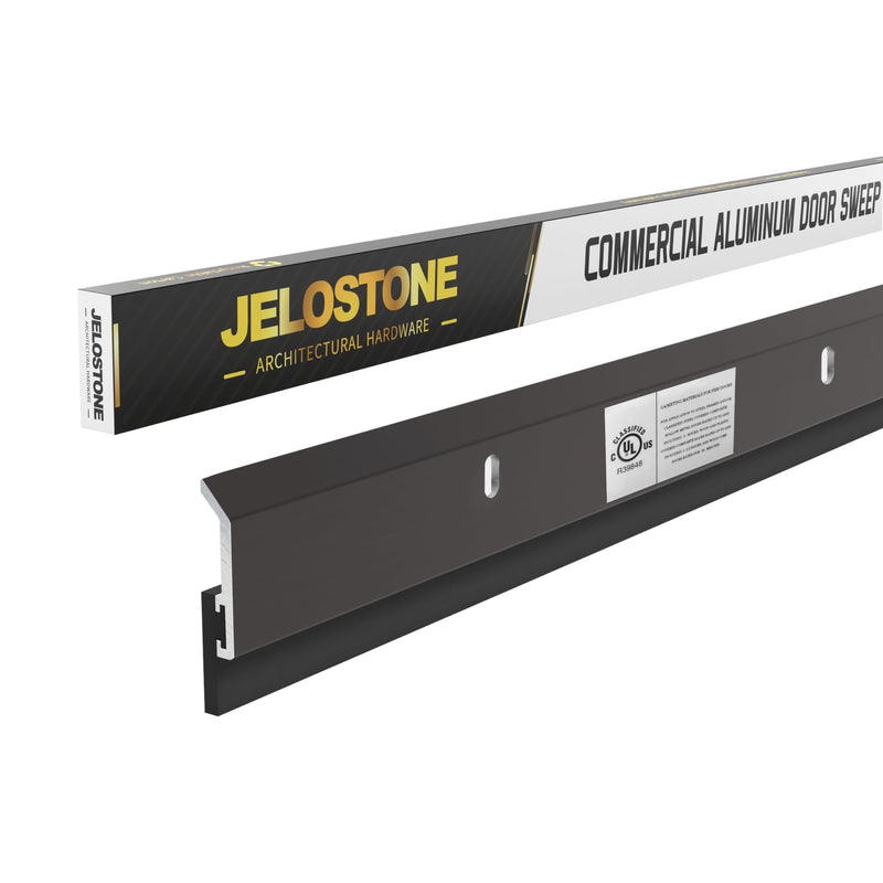 2 Pack - Commercial Door Bottom Sweep JS-N315, Heavy Duty Aluminum with Weather-Tolerant Neoprene Insert, UV-Resistant, 36", Dark Bronze Anodized – Ideal for Residential & Commercial Use 36''