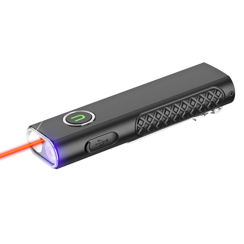 ULTRAFIRE Flat EDC Flashlight with White Light, UV and Red Beam, 1200 Lumens Rechargeable Triple Light Flashlight, Magnetic Compact Pocket EDC Light for Outdoors, Work, Emergency S3 Matte Black