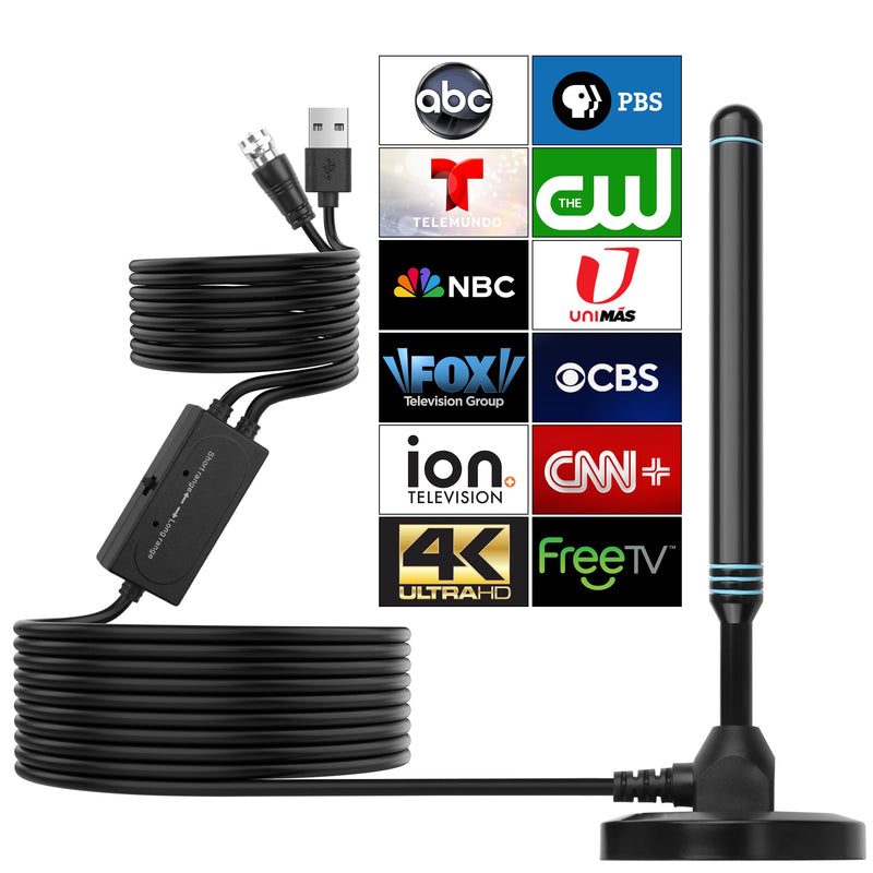 YAODHAOD Digital TV Antenna for Smart TV Indoor, 2025 HD Antenna with Strong Magnetic Base, 360° & Long Range Reception for Local Channels, Supports 4K, 1080p