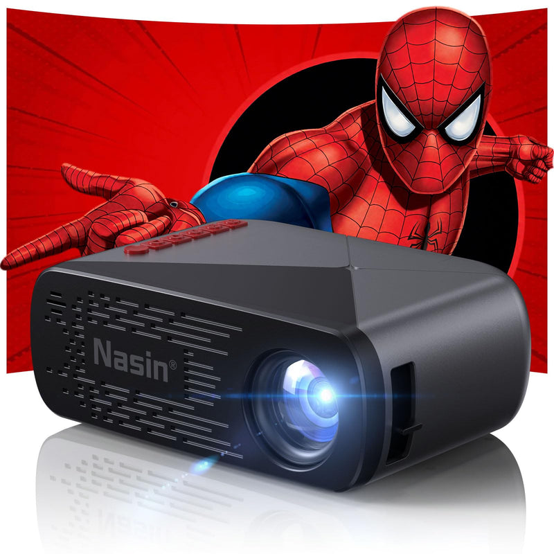 Nasin VF290WF Mini Projector 1080P HD, Portable Movie Projector with WiFi & Bluetooth, 200" Display, HDMI/USB/Type C/3.5mm AV for IOS/Android/Windows/TV Stick/Speaker/PS5/XBOX, Outdoor & Home Theater