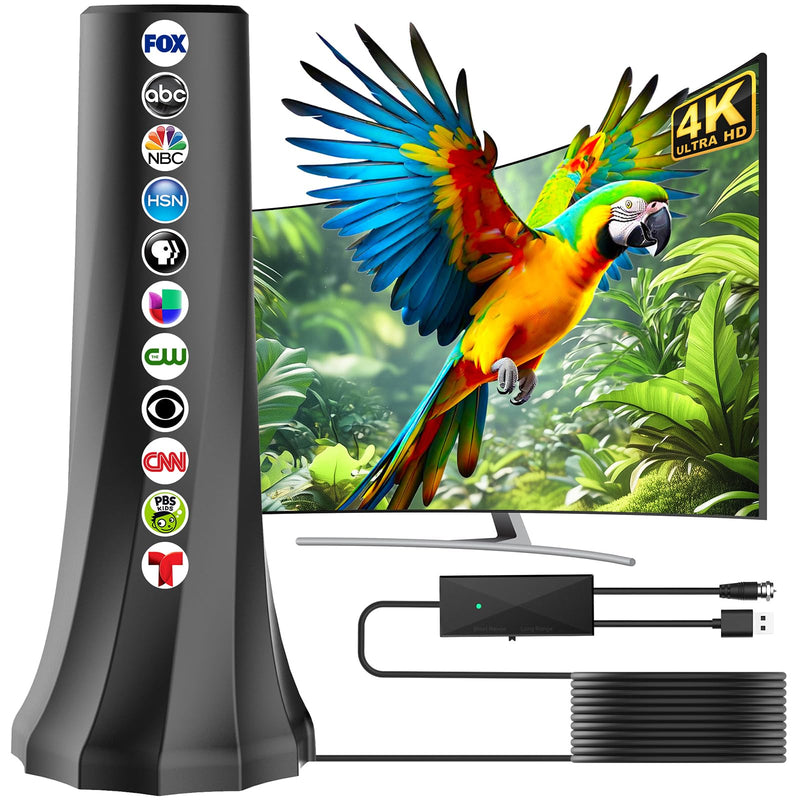2026 Upgraded TV Antennas Indoor,Antenna for Smart TV with 360° Signal Booster Reception,HDTV Antenna for Local Channels 2500+ Miles Range,Digital Antennas Supports 4K 8K 1080p TVs-25FT Coax Cable