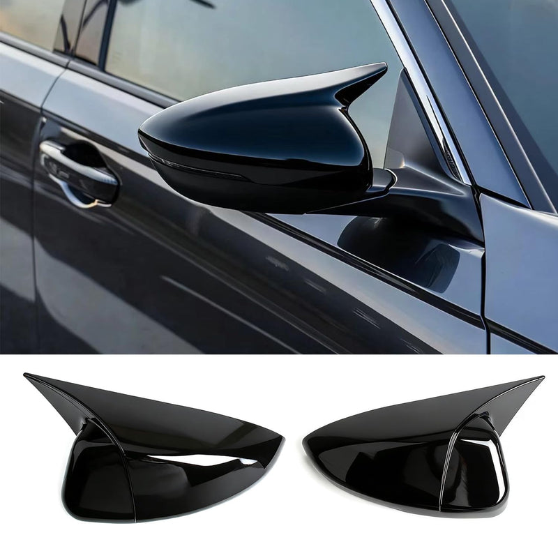 Compatible with 2018-2022 2023 2024 2025 Honda Accord Ox Horn Rearview Mirror Cover, Side Door Mirror Caps Trim for 10th 11th Gen Accord (Glossy Black)