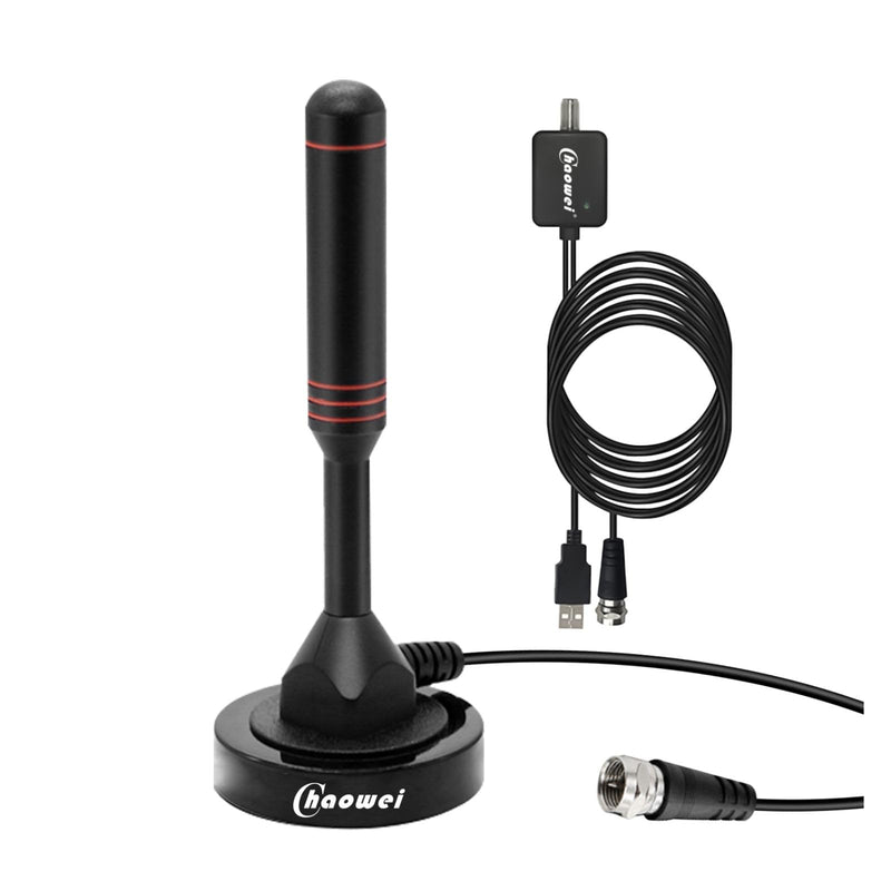 Chaowei Digital TV Antenna, Indoor Outdoor HD Antenna Easy Mount with Magnetic Base, Signal Amplifier for Local Channels, 4K 1080P Reception with 16.5FT Coax Cable